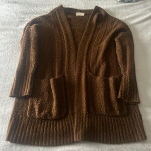 oversized brown cardigan